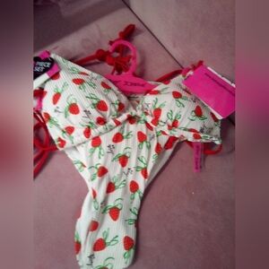 SOOO Cute Betsey Johnson's 3 Pc. Strawberry Swim Set
